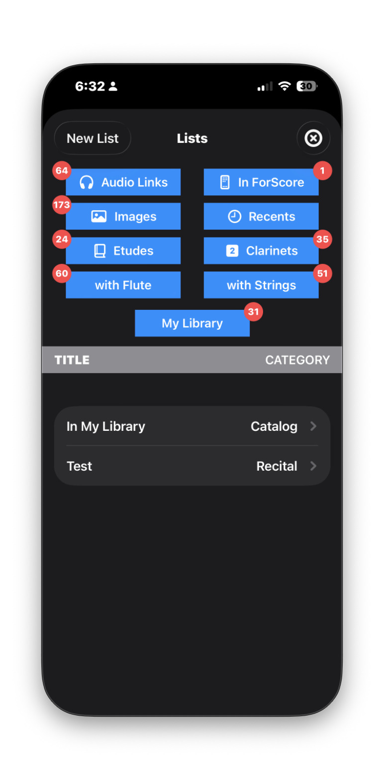 ClarinetRep-SmartLists